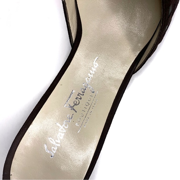 Salvatore Ferragamo Brown Suede Women’s Slip On Shoes - Picture 8 of 9